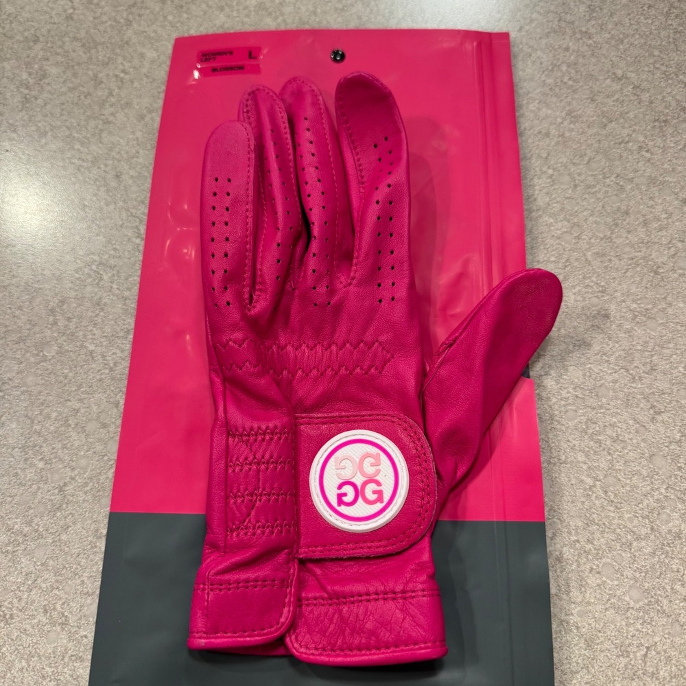 G/FORE Women Signature Golf Glove Blossom Pink AA Cabretta Leather Left Hand L